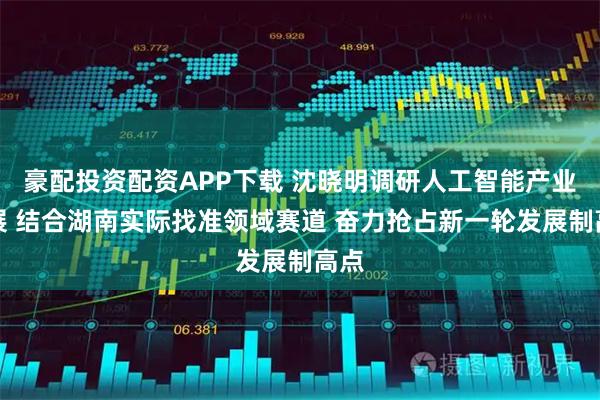豪配投资配资APP下载 沈晓明调研人工智能产业发展 结合湖南实际找准领域赛道 奋力抢占新一轮发展制高点